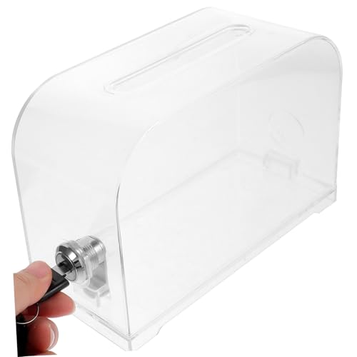 Frcolor 鍵付き大容量アクリル名刺ホルダー ビジネスカード収納ケース 卓上整理用カードボックス オフィスや家で便利な名刺オーガナイザー