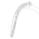 Aobrong 55 × 5,8 cm Riesiger Dicker Doppeldildo, Extra Lang Realistisch Gelee Doppelseitiger Dildo, Weicher Flexibler Großer Penis für G-Punkt/Anal, Sexspielzeuge für Erwachsene Frauen Männer Lesben
