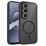 QJONSIU Funda Compatible con Infinix Hot 70, Compatible con MagSafe, Protección Airbag, PC y TPU Translúcida Mate Antichoque Cover-Negro