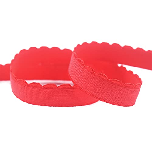 Diy Park 5 Yard 1/2" 13Mm Shiny Nylon Plush Elastic Spandex Band Shoulder Webbing Bra Strap Underwear Lingerie Sewing Trim (Red) #TOP3