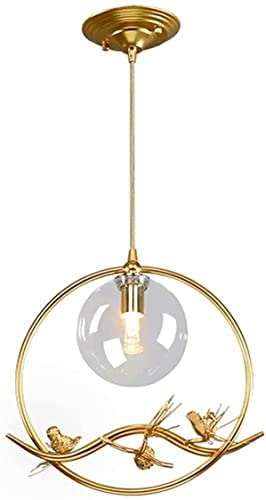 Suspension E14 Lustre Boule de Verre avec Chaîne Réglable 100 cm