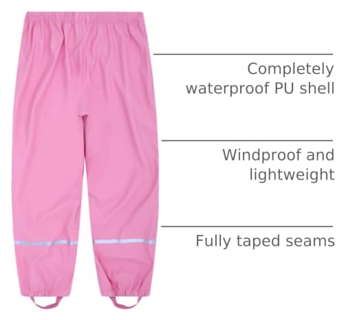 Image of Kids Waterproof Rain Pant Outdoor Lightweight Cozy Rainwear