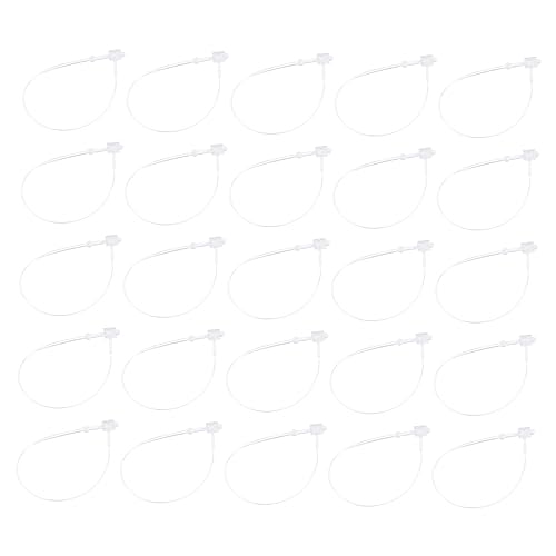 BELLIFFY 5000pcs Trademark Tag Fasteners Tag Hanging Rope Clothing Tag Hanging Cord Tag Loop Lock Transparent Hanging Tag Cord Round Head Tag Fastener Pp White