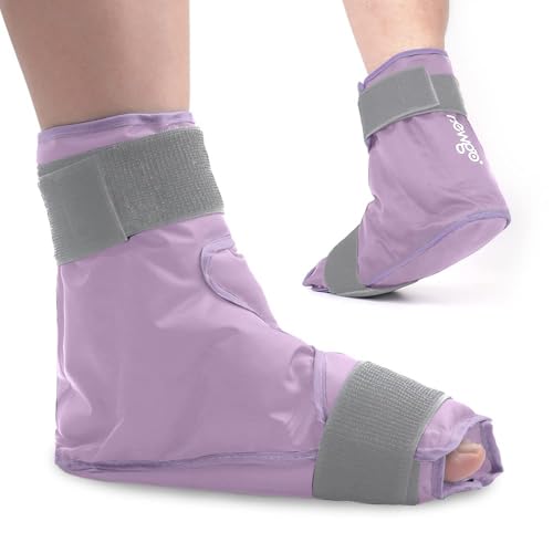 NEWGO Atmungsaktive Kühlmanschette für den Fuß, offene Zehen, Kühlschuhe, Kühlsocken, Fuß-Eisbeutel für Verletzungen, Knöchel-Eisbeutel, Kühlsocken, Chemotherapie, 1 Stück (lila)