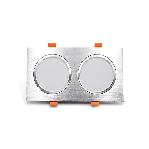 Plafonnier encastré LED double tête carrée 15W spot argenté pour centre commercial