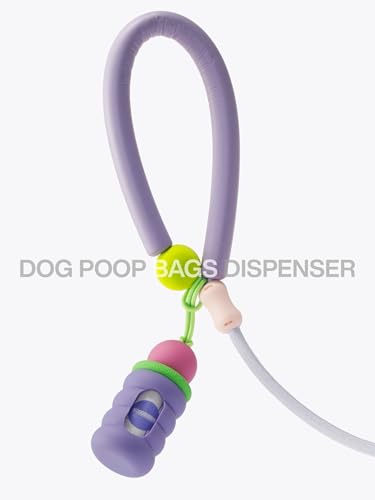 Image of Dog Poop Bags with Dispenser, Leak Proof and Extra Thick Pet Waste Bags for Walking Dog and Cats Litter, 1 Bag Holder and 105 Bags (Purple)