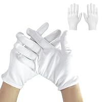 6 Paar Baumwollhandschuhe Weiße, Weich Schutzhandschuhe für trockene Hände Feuchtigkeitspflege SPA Handpflege Handschuhe Baumwolle(weiß)