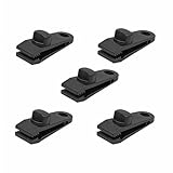 Windproof Tent Clips for Camping, Heavy Duty Tarp Clips with Anti-Slip Teeth, No Damage Adjustable Rope Clamps for Outdoor Canopy, Rainfly, Camping Gear Accessories (5-Pack)