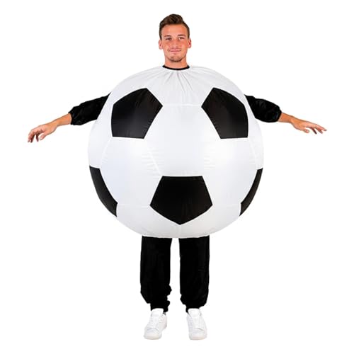 AirSuit® Déguisement Gonflable Ballon de Foot | Costume Ballon Géant | Qualité Premium | Taille Adulte 160 à 190cm | Polyester | Agréable à Porter | Résistant | Système de Gonflage | OriginalCup®