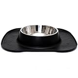 PARA PERROS Y GATOS El bebedero negro es óptimo tanto para perros, cachorros y gatos de talla grande como pequeña con capacidad de 700ml, diámetro de 17,5cm y profundidad 5cm