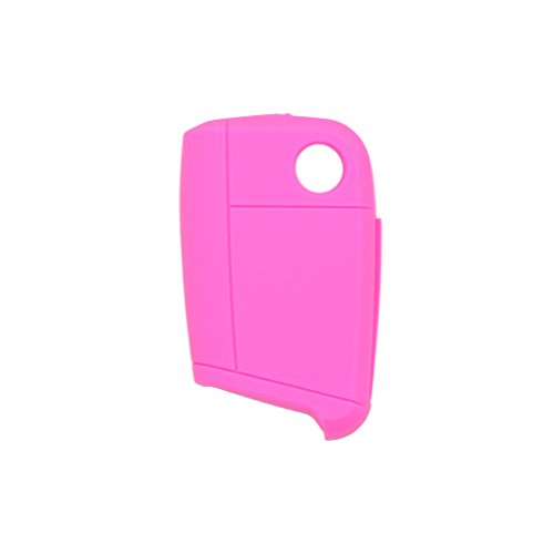 BROVACS Silicone Cover Protector Case Holder Skin Jacket Compatible with VOLKSWAGEN 3 Button Flip Remote Key Fob CV9803 Pink - Image 3