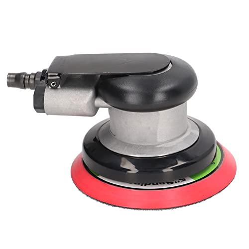 Respicefinem 5in Disc Air Polisher Set Pneumatic Palm Sander Sandpaper Grinding Machine With 10000RPM Speed 1/4in Inlet Size And 5in Grinding Disc Ideal For Fine Mirror Polishing