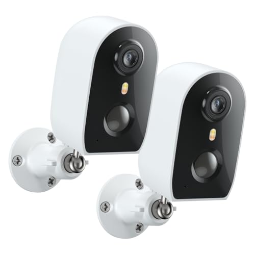 GALAYOU Security Camera Outdoor Wireless, 2K Security Camera Battery Operated, Smart House Home CCTV Systems, Color Night Vision, PIR Detection, Cloud & TF Card Storage, IP65 Waterproof (2 Pack)