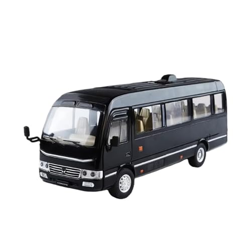 Autobús Coaster 1:24 a escala de aleación negra con sistema pull back para coleccionistas
