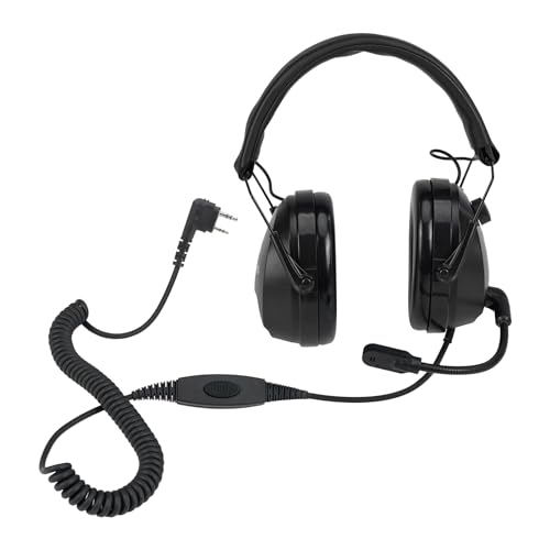 Retevis Noise Cancelling Walkie Talkie Headset, Overhead 2-Wege Radio Kopfhörer, Lautstärkeregelung, 2-Pin Zwei-Wege Radio Taktische Ohrhörer Kompatibel mit Baofeng UV5R RT24 RT27 RT5R(1 Pack)
