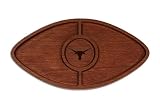 The Memory Company Officially Licensed Acacia Football with Round Center Serving Board, University of Texas