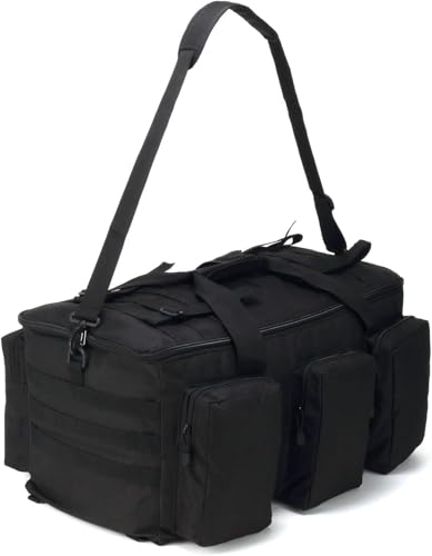W WINTMING Sparklekle Military Duffel Bag 50L Gym Bag for Men Convertible Weekend Backpack for Sports Travel Camping, 50L-Black, 20" x 12" x 12"