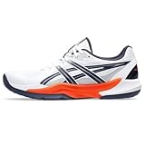 ASICS Men's POWERBREAK FlyteFoam Handball Shoes, 11, White/NOVA Orange