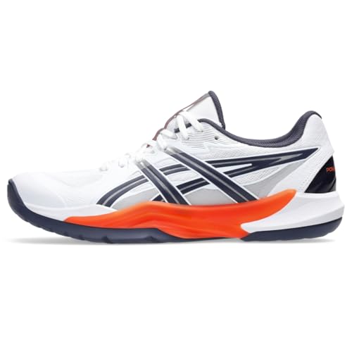 ASICS Men's POWERBREAK FlyteFoam Handball Shoes, 10, White/NOVA Orange