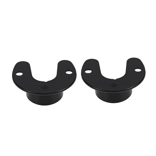 VALICLUD 2pcs Closet Pole Socket Hanging Curtain Brackets Oval Rod End Supports Black Stainless Steel Closet Pole Socket Rob