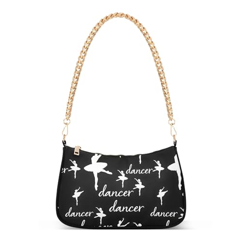 Clutch Shoulder Bags Tote Evening Purse Handbags for Women Ballet Dancer Black Hobo Bags with Zipper Closure