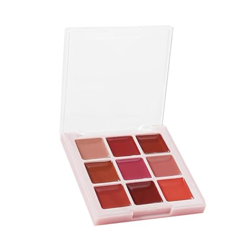Paleta de Brillo Labial | Juego de 9 Brillos Labiales - Hidratante No Pegajoso Resistente al Agua Duradero para Chicas Ocasiones Especiales Fiestas Maquillaje Efecto
