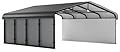 Benass 20x20 Metal Carport, Carport Canopy 20x20 Heavy Duty, Galvanized Steel Roof Car Port with Removable Polyethylene Sidewalls