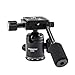 Panoramic Ball Head with Handle All Metal CNC Ball Head Camera Mount DMIDITIR Tripod Head with Arca Swiss Quick Release Plate for Tripod, Monopod, DSLR, Camcorder, DV, Telescope, Hunting (Black)