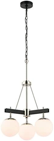 Varaluz Allie 3-Lt Chandelier - Black/Polished Nickel