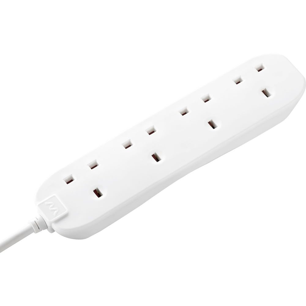 Masterplug BFG110N-MP Oven Socket Long Extension Lead, 1 Metre, White