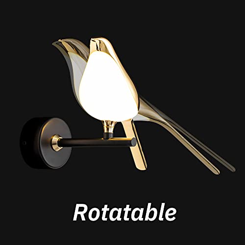 Image of Bird Wall Sconce, Fun Wall Light with Acrylic Shade, LED Birds Wall Lamp, Art Deco Wall Mount Lamp for Bedroom, Stairway, Corridor (1 Light)