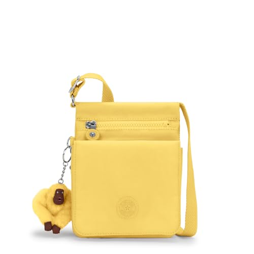 Kipling Nova bolsa feminina Eldorado, transversal leve, bolsa de viagem de nylon, Sol amanteigado, 6''L x 8''H x 1''D