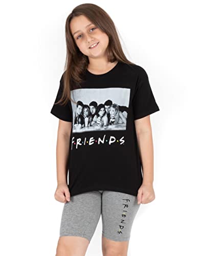 FRIENDS Pajamas Girls Kids T Shirt With Cycle Shorts Loungewear