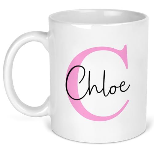 Personalised Initial and Name Mug – Custom Printed Gift with Choice of Colour – Ideal for Her, Mum, Friend, Nan or Girls