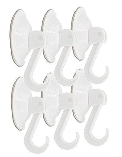 Indiginous Acrylonitrile Butadiene Styrene All purpose Heavy Duty Suction Hook Hanger Powerful Vacuum Hook Reusable Glass Vacuum Hook for Glass/Mirror Surface (6)