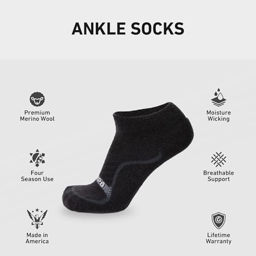 GRIP6 Wool No Show Socks -Merino Wool Socks Made in the USA- Lightweight Wool Hiking Socks -Warm Ankle Socks for Men & Women2