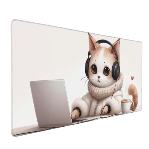 Alfombrilla Ratón n XXL 500x250x3 mm, Mouse Pad Gatos Alfombrilla Escritorio con Superficie Suave y Base de Goma Antideslizante, Gaming Mousepad Mejora La Precisión y La Velocidad H-690