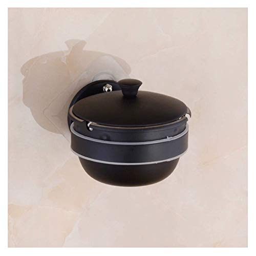 NTT Cendrier Mural en Acier Inoxydable de Poche Porte-fumée de Stockage Coupe de Jardin Toilette Accueil Pub Accessoires Fumeurs (Color : Black)