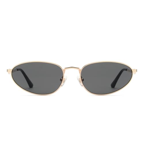 Retro Oval Sunglasses Womens Mens Trendy 2025, Fashion Y2K Narrow Oval Cat Eye Sun Glasses UV400 Protection VF22513