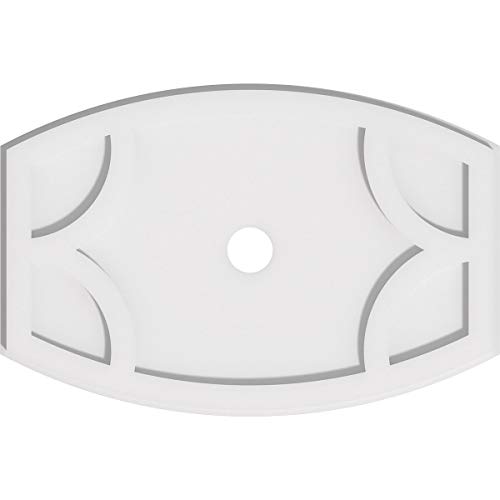 Image of Ekena Millwork CMP22X14KY-02000 Kailey Architectural Grade PVC Contemporary Urethane Ceiling Medallions 22 inchW x 14 5 /8 inchH x 2 inchID x 11 3 /4 inchC x 1 inchP