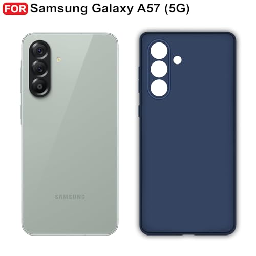 Image of CEDO Back Cover for Samsung Galaxy A57 (5G) | Camera Bump Protection & Inner Velvet Fabric Lining | Ultra Slim Matte Soft Rubberised Case Cover (Blue)