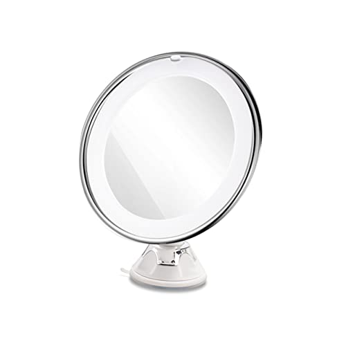 Miroir maquillage LED rond ventouse ajustable pour une clarté optimale