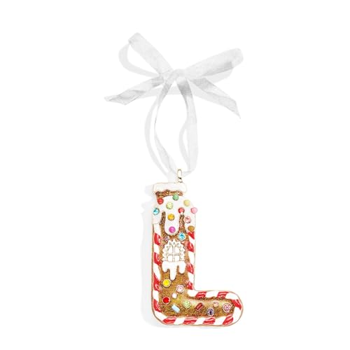Mrchtmas Christmas Initial Ornaments, Red Letter Ornaments for Xmas Tree