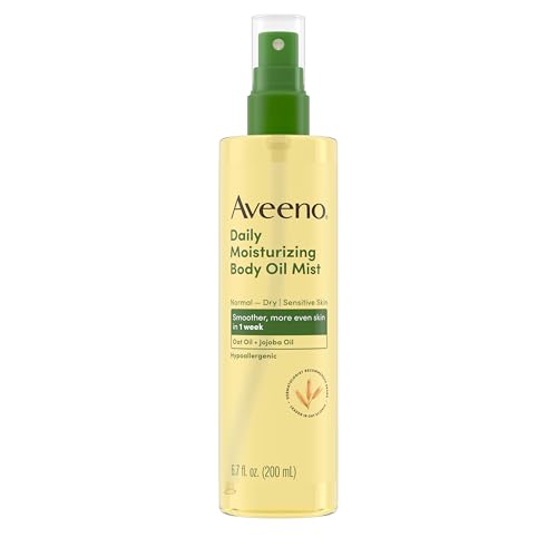 Aveeno Daily Moisturizing Body Oil Mist with Oat Oil and Jojoba Oil for Rough, Dry, Sensitive Skin,...