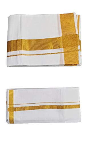 SMT Men's Traditional White Cotton Free Size Double Dhoti SMT Men's Traditional White Cotton Free Size Double Dhoti