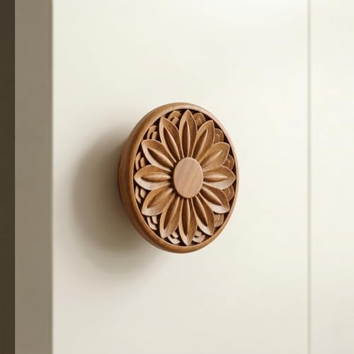 Image of Wooden Handle for Main Door /Handle for Wardrobe /Pull Handle for Main Door /Teak Wood Door Handle (4 Inch) Natural Wood Finish-| 3 Years Warranty |