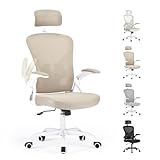 Farini Ergonomischer Stuhl mit Armlehne Büro Schreibtischstuhl mit Rollen Bequemer Home Office Stuhl, Khaki
