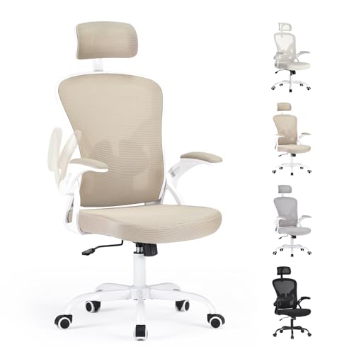 Farini Ergonomischer Stuhl mit Armlehne Büro Schreibtischstuhl mit Rollen Bequemer Home Office Stuhâ€¦ – Miniatur