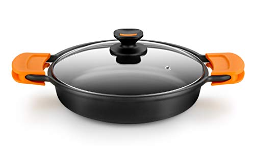 Braisogona Monix Magma Alu geschmiedet Low Kasserolle, antihaftbeschichtet, schwarz, 28 cm