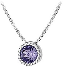 Tuscany Silver Women's Sterling Silver Birthstone Necklace of Length 46 cm/18 Inch